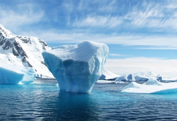 dingin, Greenland, salju, es, gletser Arktik, air, es, laut, pemandangan