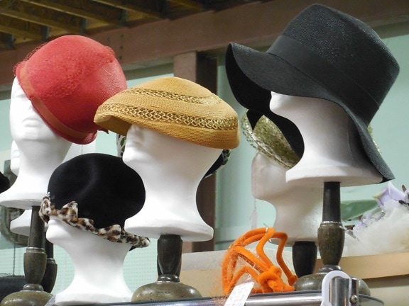 fasion, objet, chapeau, modèle, fait main, plastique, matériel