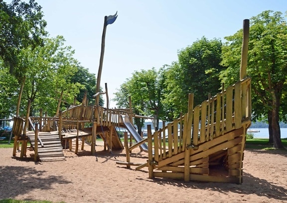 wood, playground, summer season, urban area, region, park, location, tree, outdoor