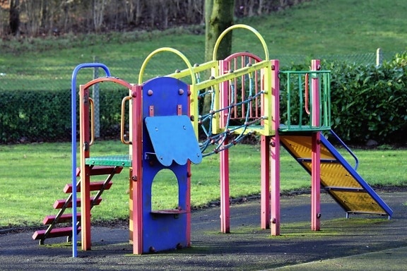 слайд, лето, Детская площадка, область, красочный, объект, трава, на открытом воздухе