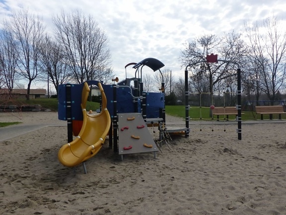 Дитячий майданчик, об'єкт, пісок, площа, регіон, розташування, парк