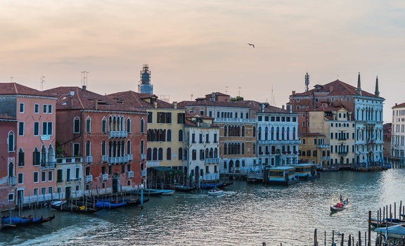 Река, архитектура, венецианский канал, вода, Италия, город, колесо