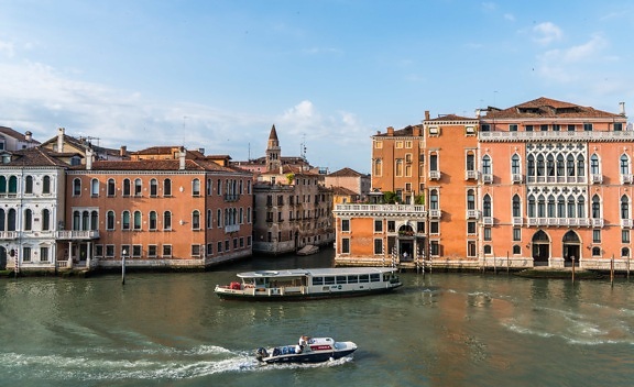 град, къща, вода, архитектура, венециански канал, лодка, река, бряг