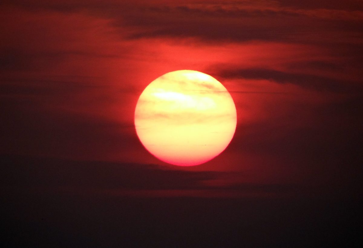 rød sol, astronomi, silhuet, sky, vejr, daggry, solnedgang