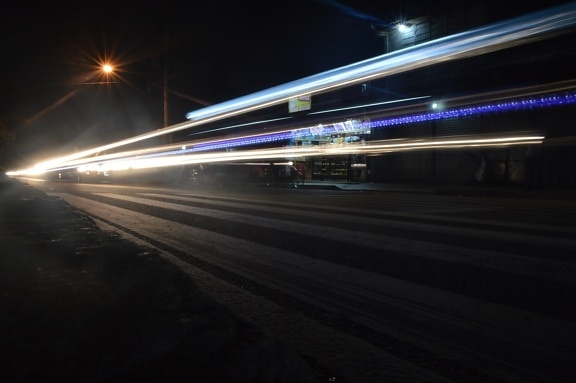 поїзд, швидкий, сутінки, трафік, ніч, світло, темрява, вулиця, Downtown