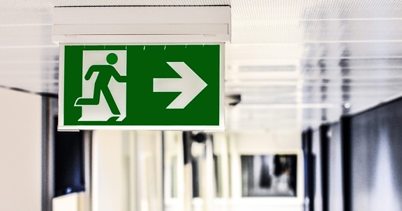 Exit, symbol, wnętrze, pokój, obraz, grafika, informacje, znak