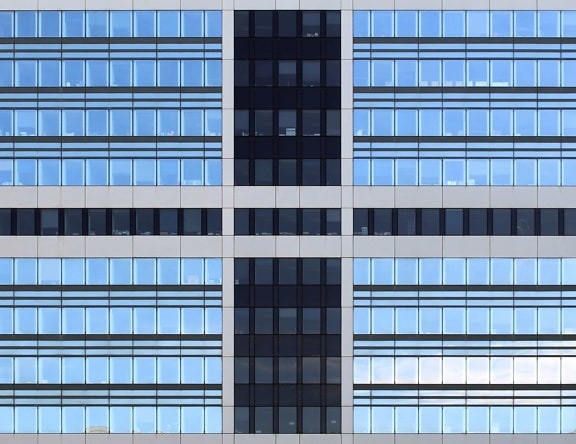 modrá fasáda, súčasná, okná, architektúra, futuristická architektúra, moderné