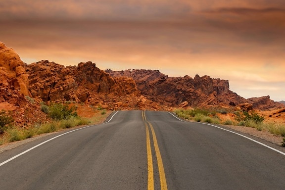 desert road, highway, asphalt, landscape, travel, sky, expressway