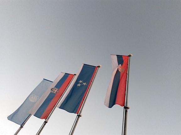 europe, European, flag, mast, Serbia, union, emblem, stick