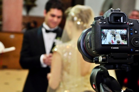 невеста, Церемония, жених, фотограф, Камера, Оборудование, люди, фильм