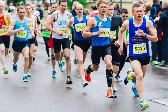 foot race, marathon, runner, race, competition, athlete, sport, fitness