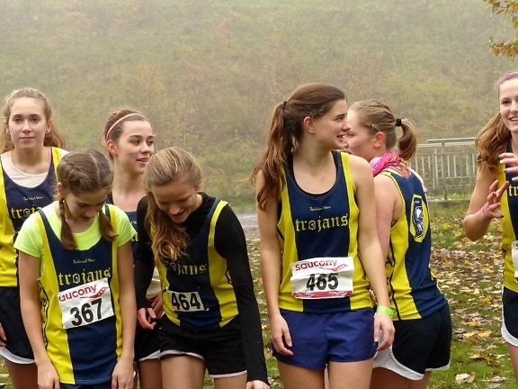 atletisk, flickor, Marathon, Snygg tjej, ung kvinna, konkurrens, idrottsman nen, löpare