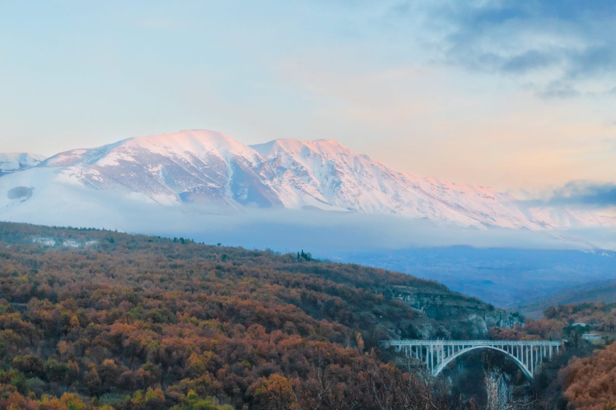 мост, Горная вершина, склон горы, Гора, пейзаж, Облако, Природа, снег