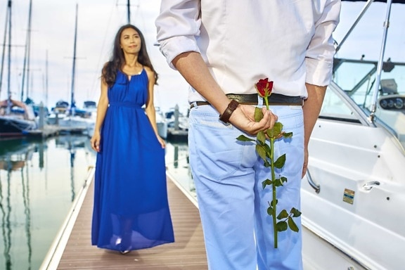 kæreste, kæreste, romanssi, Valentinsdag, Yacht club, lystbåde, kvinde, folk