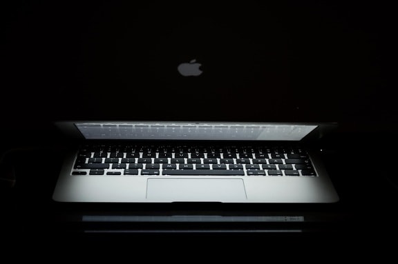 apple computer, darkness, shadow, computer, personal computer, portable computer, laptop, keyboard