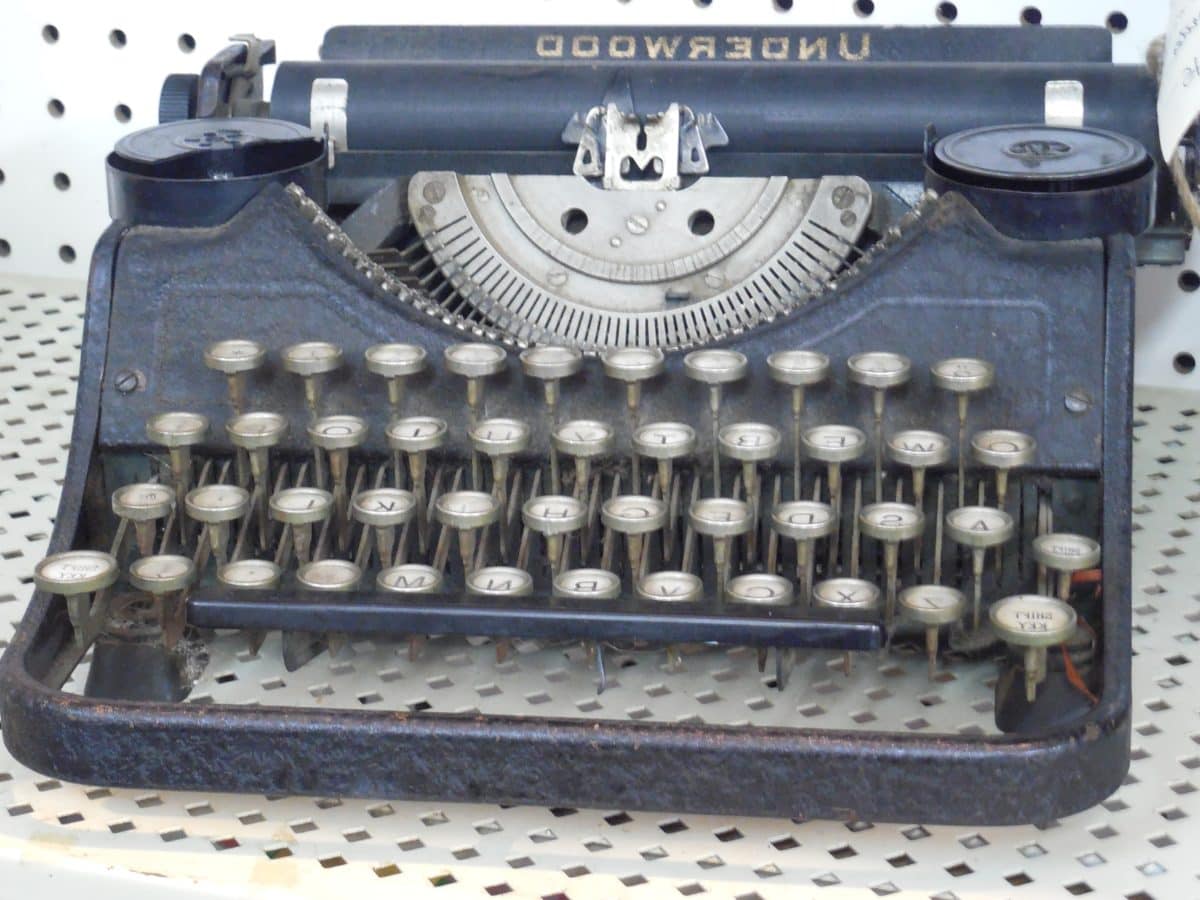 retro, bærbar, tastatur, skrivemaskin, enheten, nostalgi, årgang, antikk