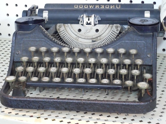 retro, prijenosni, tipkovnica, pisaći stroj, uređaj, nostalgija, berba, starinsko