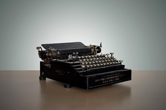 dispositivo, portable, máquina de escribir, retro, tecnología, adentro, electrónica, antiguo