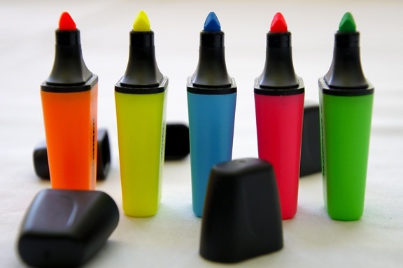 Crayon, plast, behållare, färg, kreativitet, glas, stilla liv, grupp