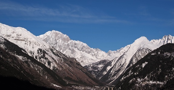 gleccser, táj, csúcs, hó, hegyi, hegyek, alpesi, tartomány