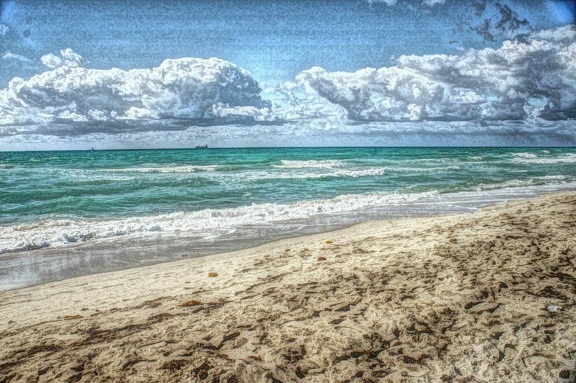 Mar, agua, Costa, en la nube, paisaje, arena, vacaciones, ola