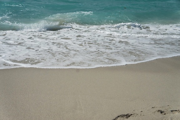 Пена, океан, пляж, песок, вода, волна, морской берег, море