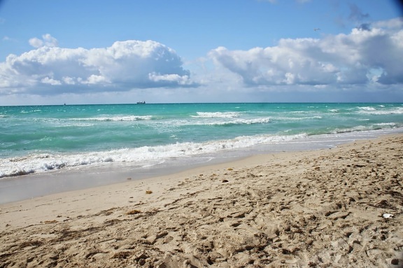 海洋, 水, 砂, 云计算, 海滩, 度假, 海, 海岸