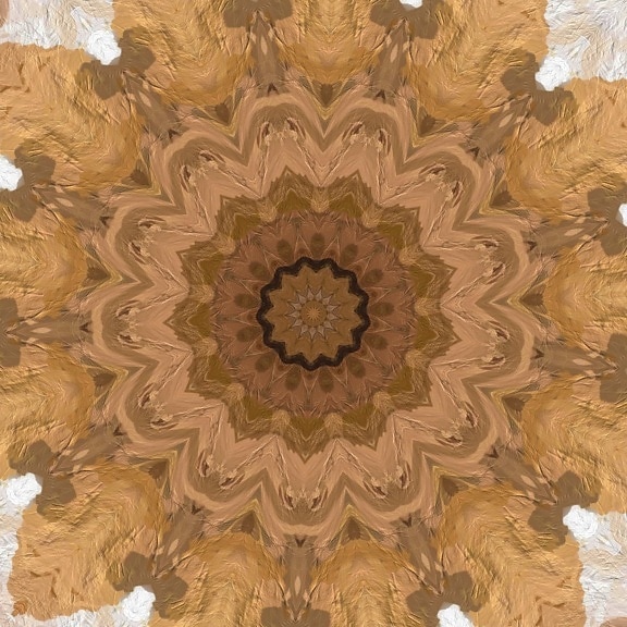 アラベスク, 明るい茶色, フォト モンタージュ, シュールです, 対称性, 装飾, 抽象的な, ダマスク織