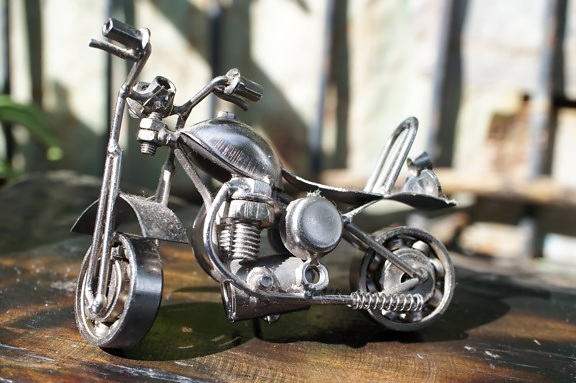 kov, kovové, miniaturní, motocyklu, objekt, hračka, sídlo, kolečko