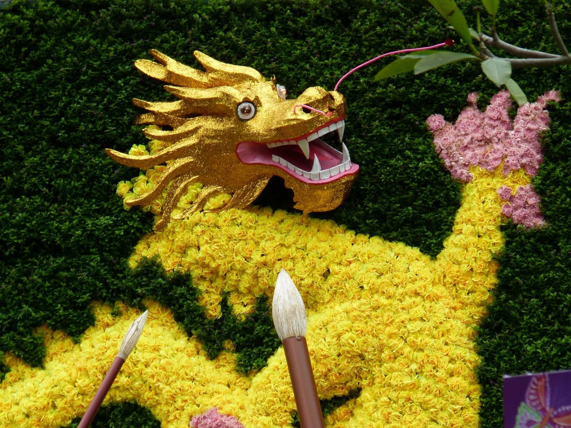 Gambar Gratis Cina Naga Kepala Naga Festival Bunga