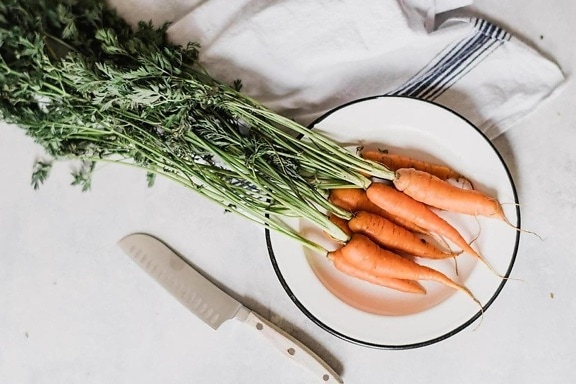 морковь, кухонный стол, Кухонные принадлежности, нож, ужин, питание, плита, овощной