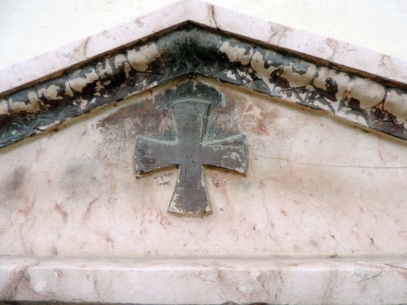 Cross, gravsten, ortodokse, arkitektur, gamle, væg, gamle, sten