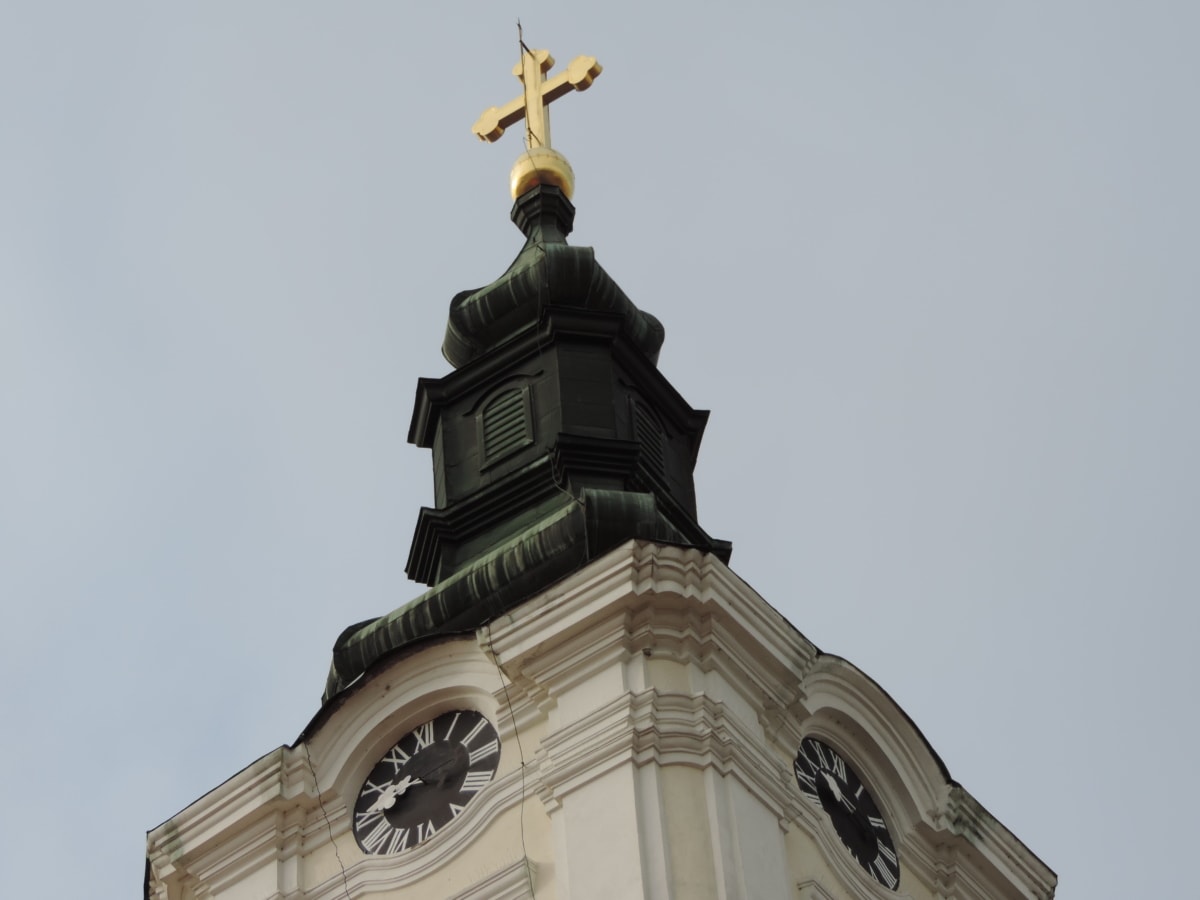 Bizantino, Iglesia, Torre de la iglesia, oro, ortodoxa, arquitectura, reloj, Torre