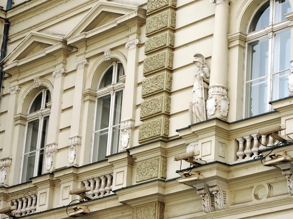 barokní, sochařství, architektura, fasáda, budova, balkon, okno, cestování
