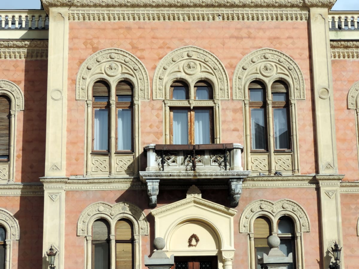 balcon, baroque, Musée, Création de, façade, architecture, vieux, Ville