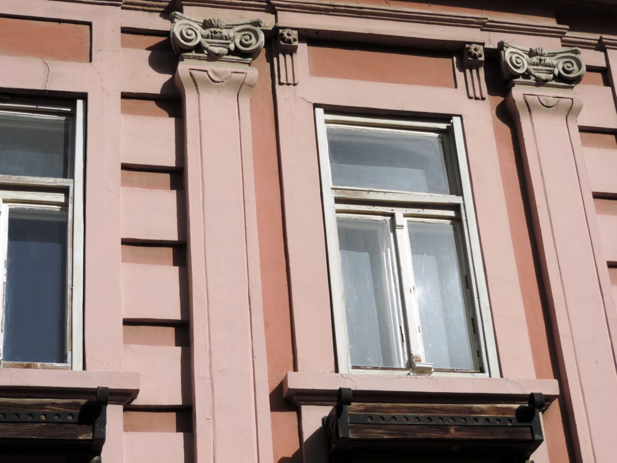 barokový, detail, okno, dom, Architektúra, budova, balkón, drevo