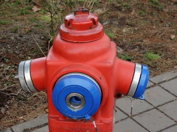 litina, hadice, hydrantu, objekt, červená, zařízení, venku, průmysl