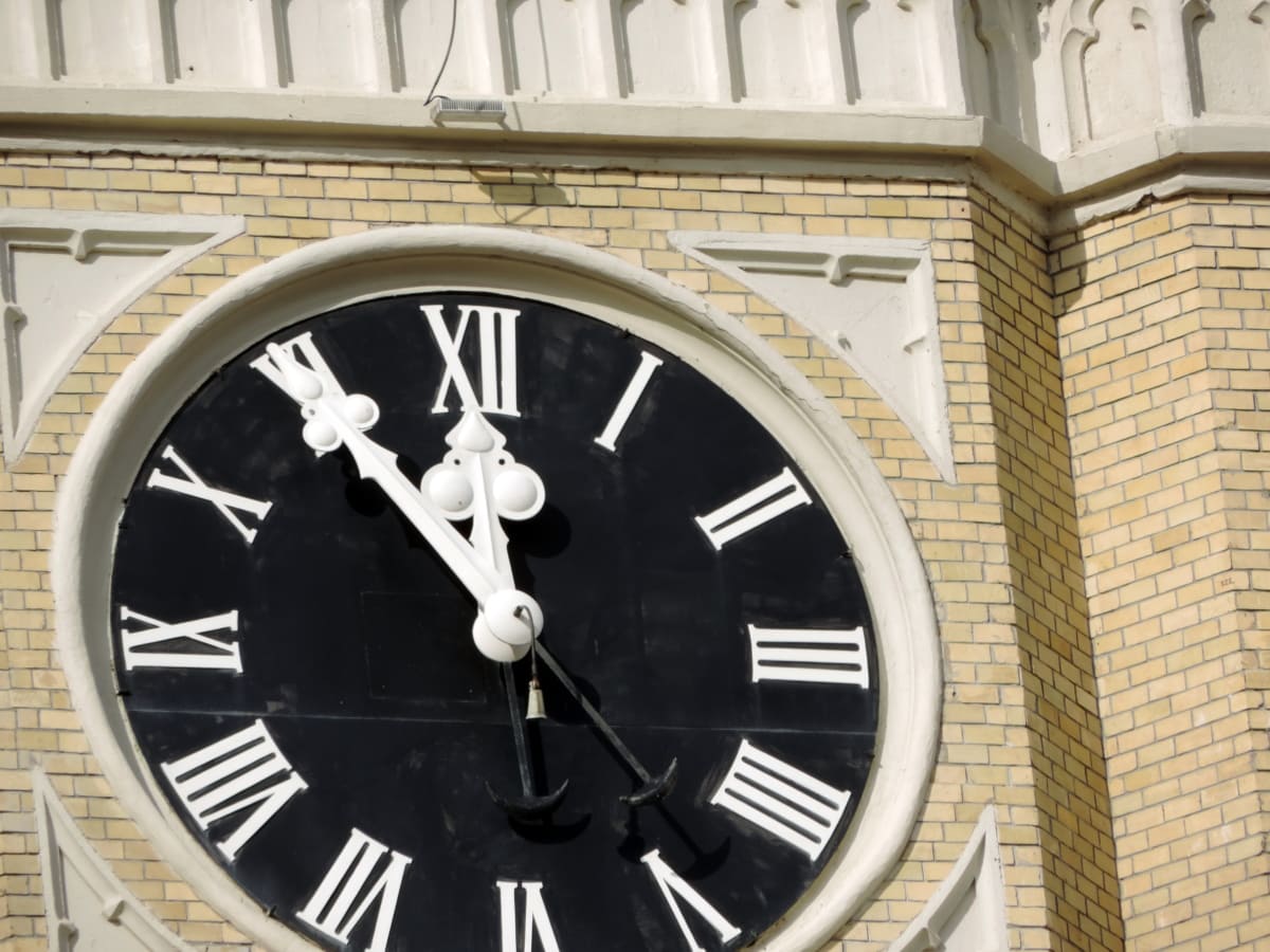 fasada, punkt orientacyjny, zegar, Zegarek, ręka, Zegar analogowy, architektura, czasomierz