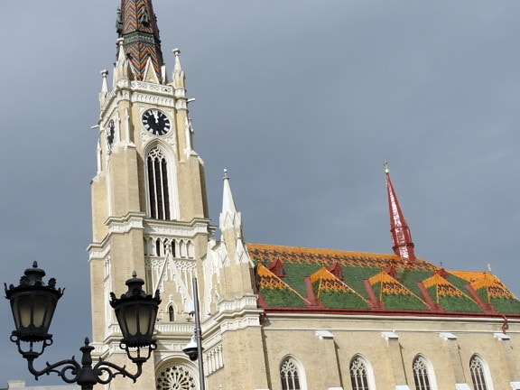 katedral, katolske, centralforretningskvarter, facade, Serbien, tårn, kirke, arkitektur