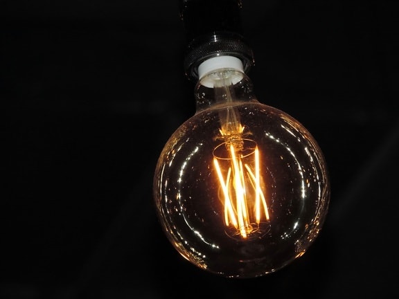 електричество, електрическа крушка, светлина, енергия, осветени, стъкло, тъмно, мощност