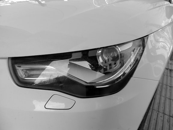 black and white, headlight, hood, luxury, monochrome, transportation, car, speed