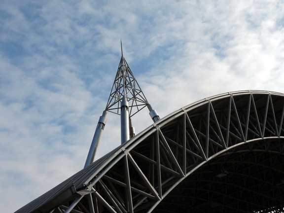 blauwe hemel, Engineering, perspectief, toren, het platform, structuur, staal, reizen