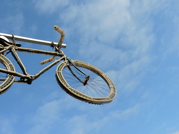 kerékpár, kék ég, dekoráció, kerék, kerékpározás, ciklus, jármű, kerékpár