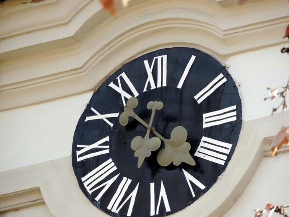 façade, à la main, montre, temps, horloge, minute, Retro, contemporain