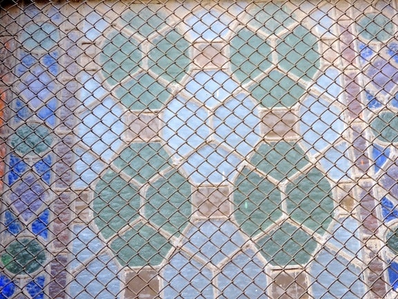 cast iron, glass, mosaic, texture, abstract, geometric, fence, pattern