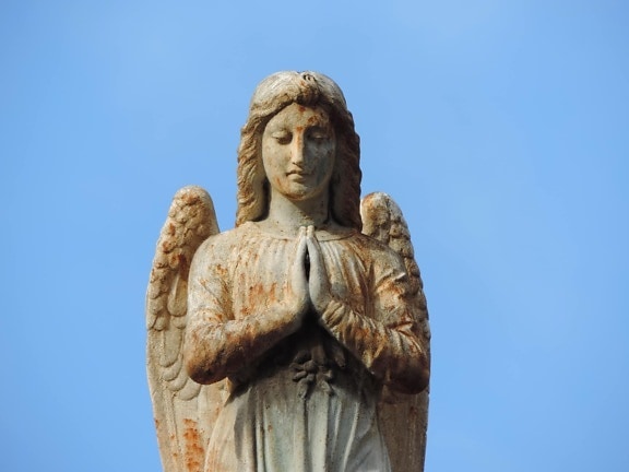 Ангел, Барокко, Голубое небо, наследие, Невинность, Молитва, скульптура, женщина
