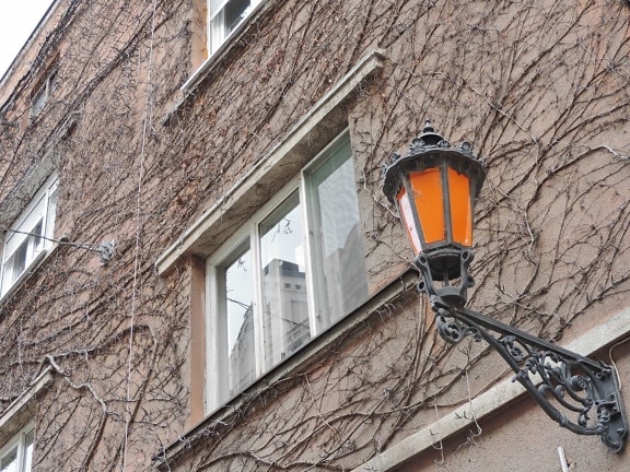 facade, lantern, building, house, architecture, old, wall, outdoors