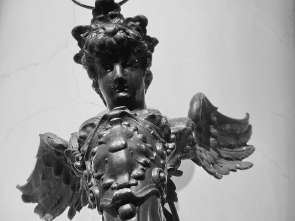 angel, bronze, bust, cast iron, statue, sculpture, art, people