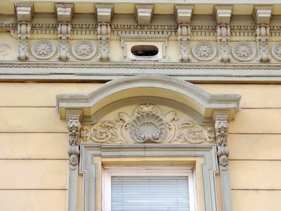 Barock, Erbe, Relief, Fassade, Architektur, Erstellen von, Haus, Fenster