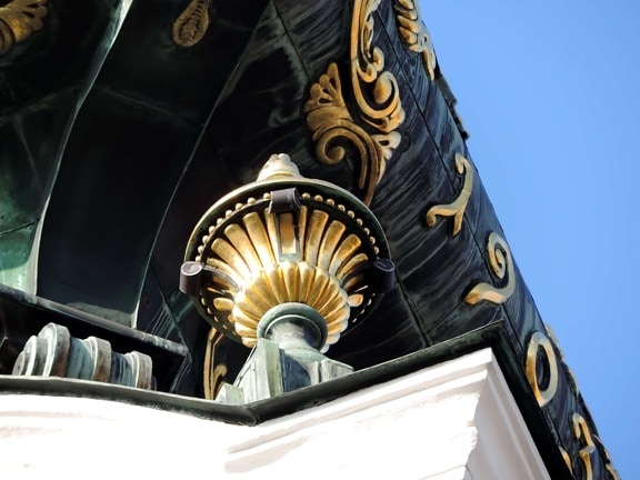 arabesco, barroco, Torre da igreja, ouro, religião, arquitetura, projeto, símbolo